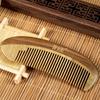 Tan Mujiang Hand-Carved Jade Sandalwood Comb Gift Set