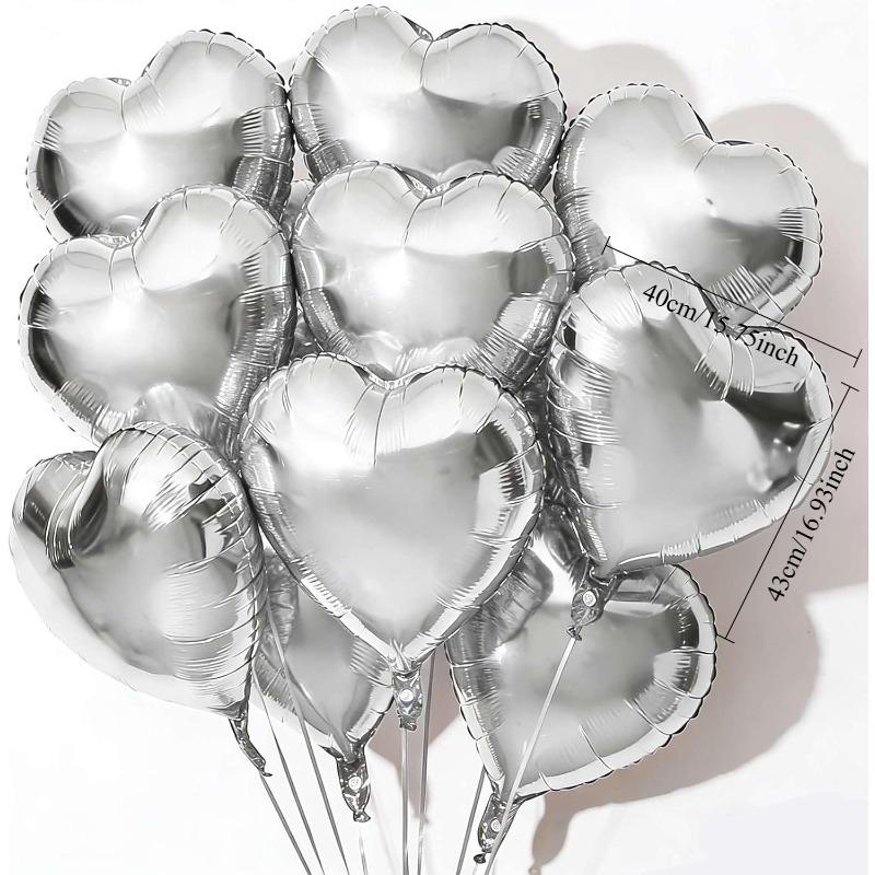 1/5Pcs Wedding & Party Foil Balloon, 18 Inch Heart Foil Balloon, Metallic Finish, Helium Compatible, Birthday Engagement Decor