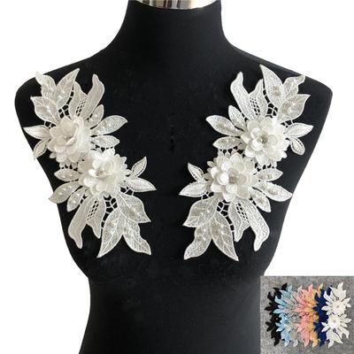 Embroidery Three-Dimensional Lace Lace Collar Hollow Imitation Pearl Cloth Sticker Diy Decal Clothing Accessories