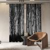2er-Pack Schwarzwald-Print Halbtransparente Vorhänge - Polyester Stangentaschen-Paneele für Wohnzimmer, Schlafzimmer oder Spielzimmer-Dekor - Natur