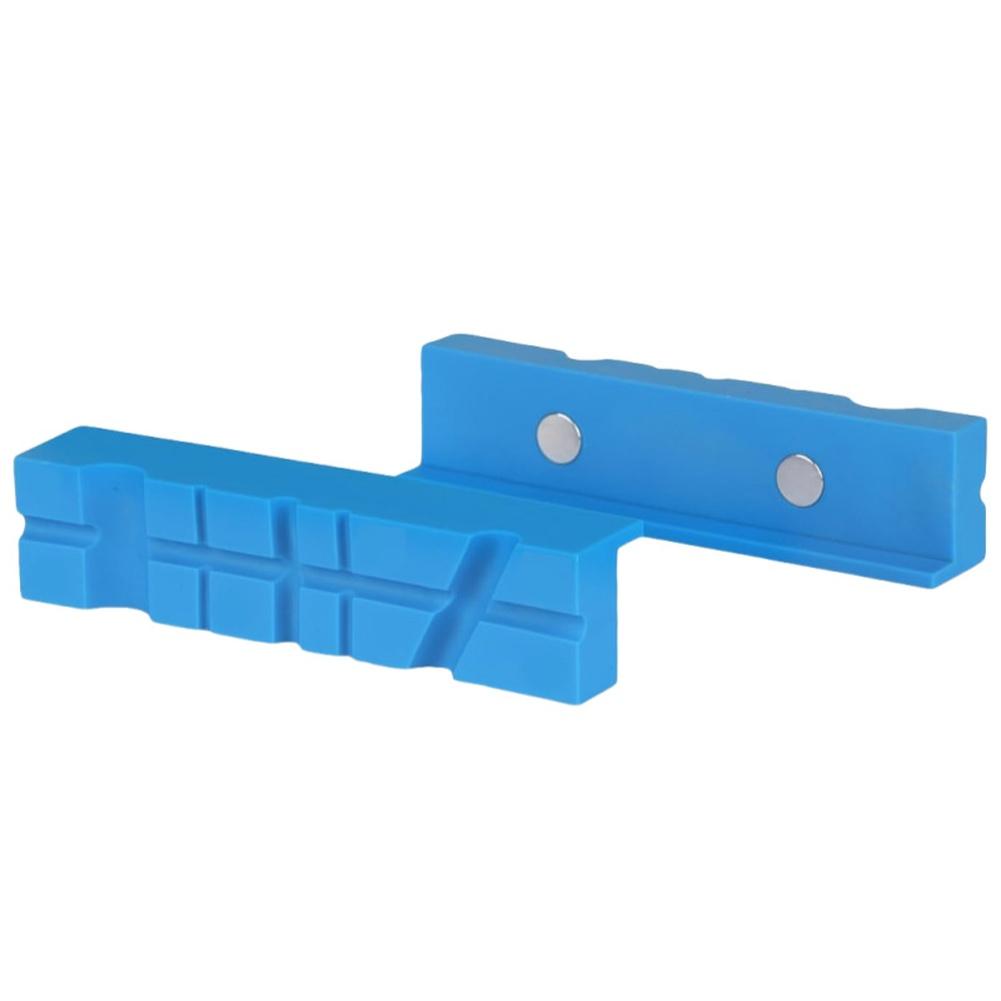 Standard 512 Inch Vise Jaw Pads for Woodworking For Metal Plastic Use with Multi Slot Groove and Magnet Set of 2