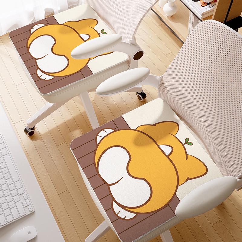 Thick Winter Faux Cashmere Seat Cushion for Office, Classroom, or Dorm Chair