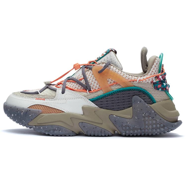 New LINING CF Casual Shoes Men Low Top Pearl White/Road Gray AGLR171-2