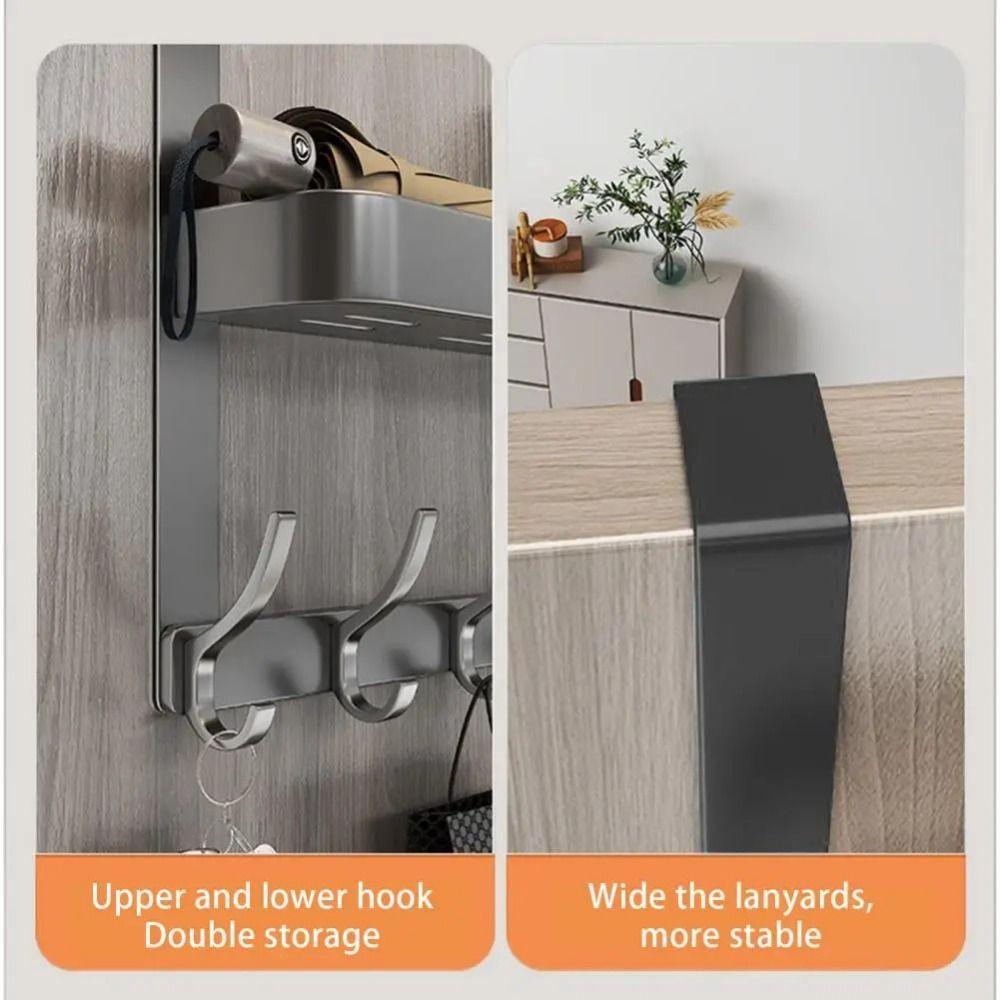 Double-layer Door Behind Coat Hook Strong Load-bearing Clothes Hanging Holder Closet