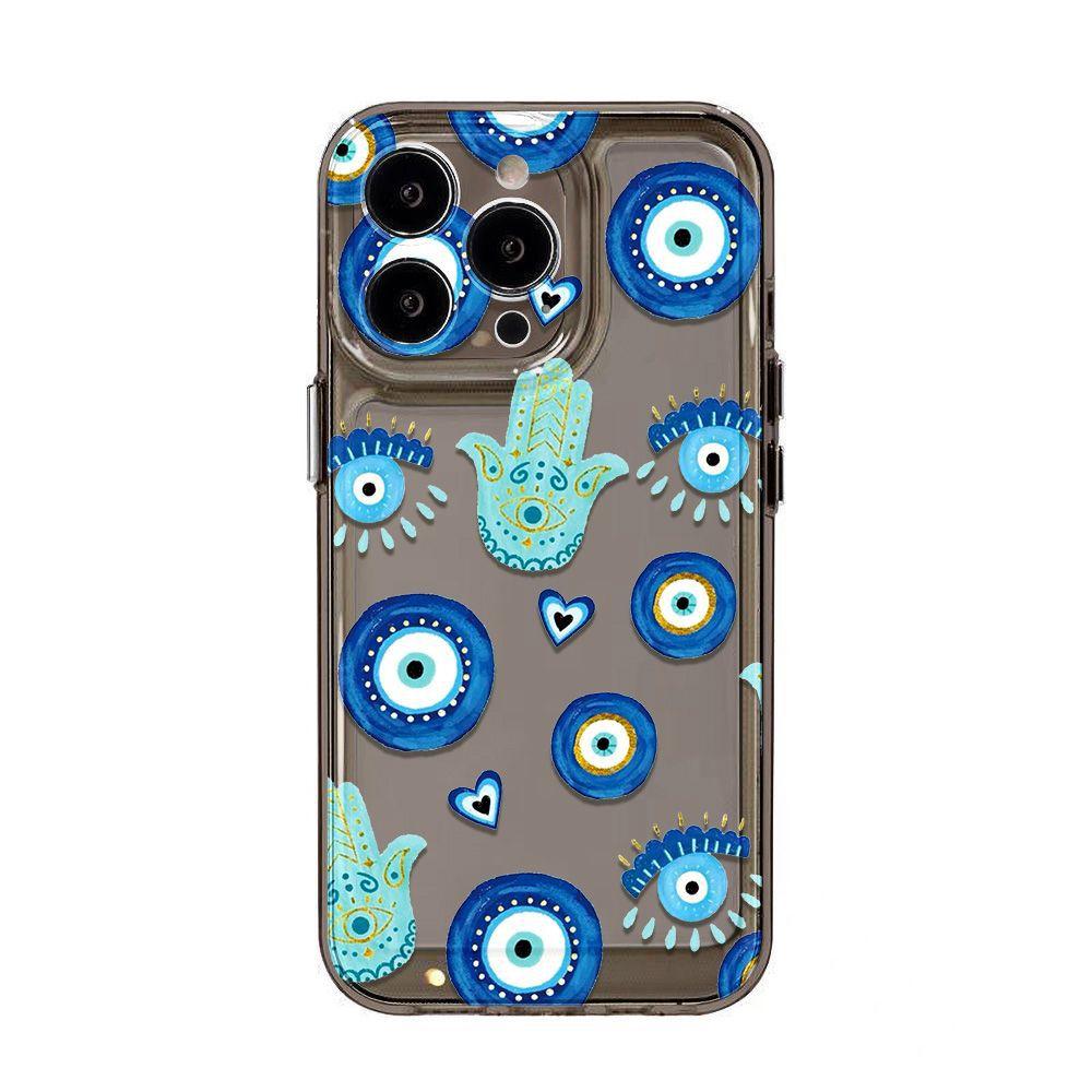 European and American blue eyes are suitable for iPhone17promax Apple 16 mobile phone case 14/13 fine hole 15 anti-drop.