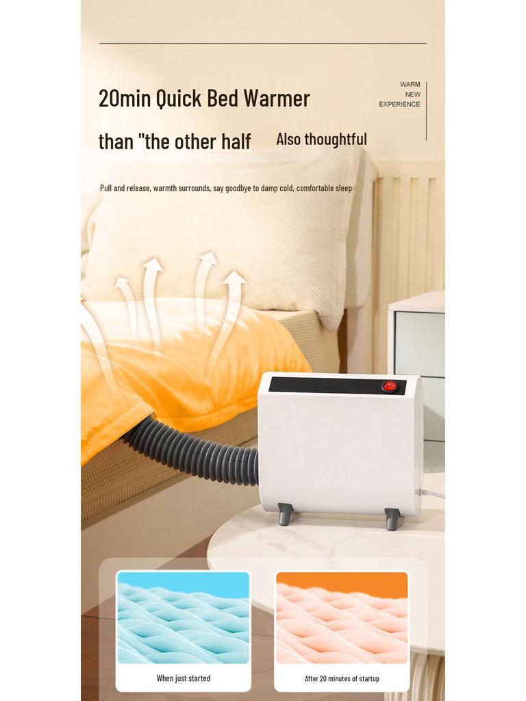 Compact Heated Shoe and Bedding Dryer with Dehumidifying Anti-Mold and Dust Mite Removal Features