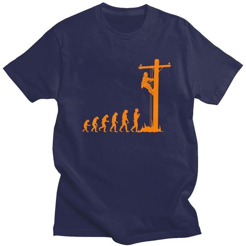 Individuelles Einzigartiges Evolution des Monteurs T-Shirt Kurzarm Baumwoll-T-Shirt Freizeit Lustig Elektriker Geschenk T-Shirts Locker Geschnittene Kleidung