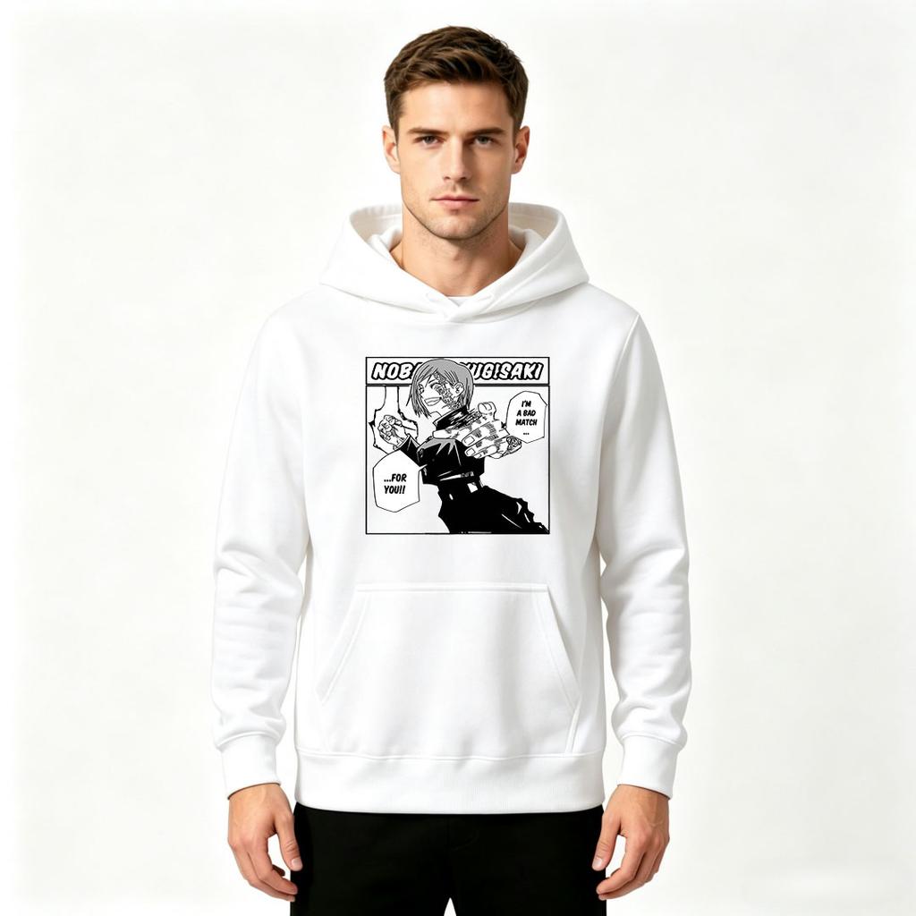 Men's Pullover Hoodie, Anime Character Print Casual Long Sleeve Hooded Sweatshirt for Daily Wear
