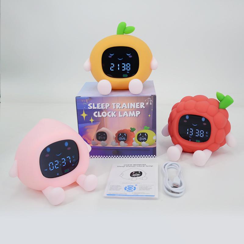 Fruit series alarm clock light children significant other alarm clock creative design mobile phone holder pat color night light
