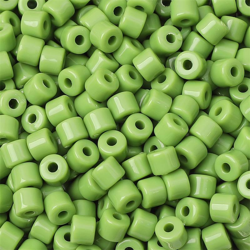 

6 мм кремовые цилиндрические бусины: Аксессуары для телефонных цепочек и украшений своими руками, однотонный и многоцветный акрил для ручного творчества 50 pieces/pack зелёный