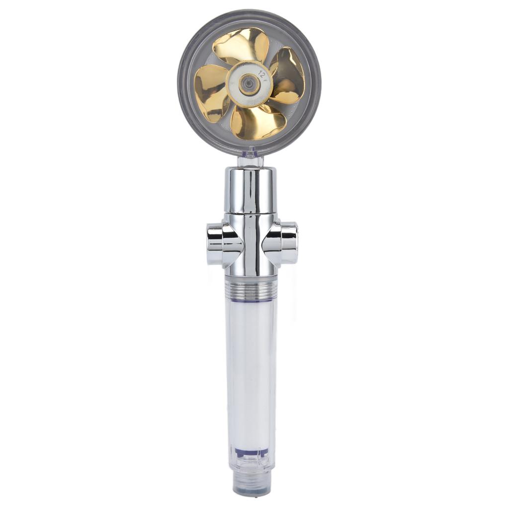 Turbodmychadlová sprchová hlavice Ruční poháněná vrtulí 360stupňová rotace Závit G1/2 Odnímatelná pro