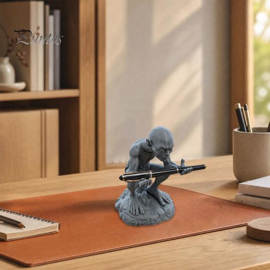 Home Office Organizer 3D Printed Gollum Pen Holder, Fan-Exclusive Collectible, Creative Desktop Decoration Decor with Stable Base, Personalized Stand