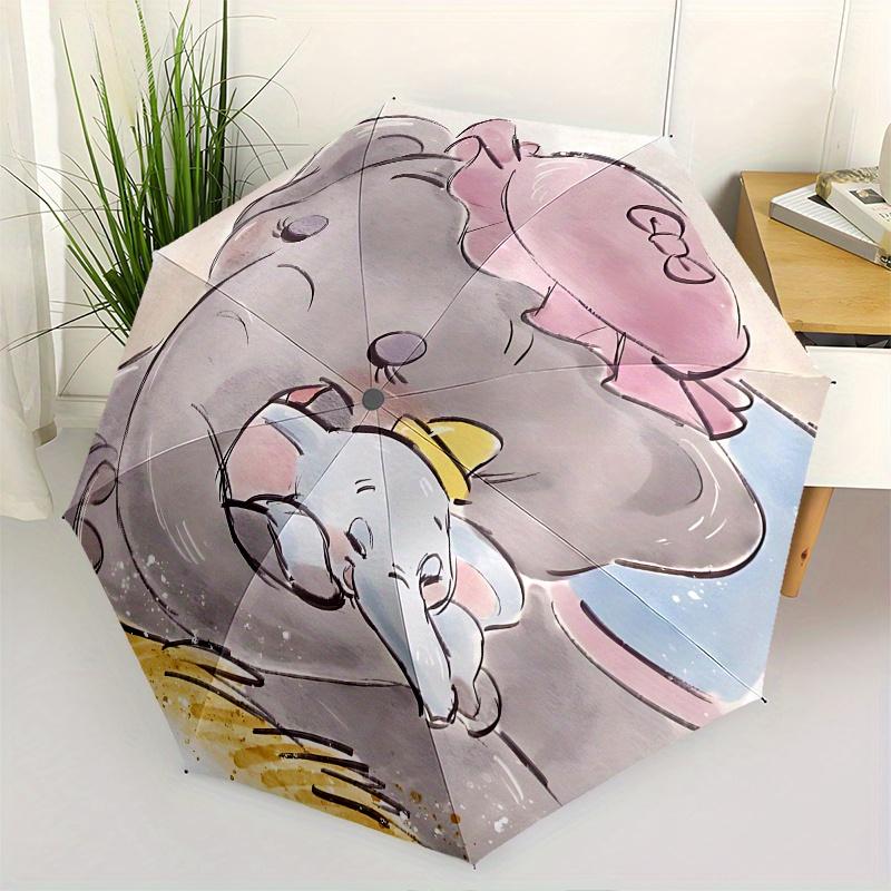 

Dumbo, Timothy Q. Mouse Automatic Opening and Closing Umbrella - 8 Ribs Portable Folding Umbrella with Plastic Handle, Suitable for Leisure