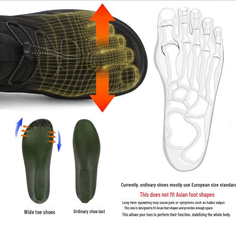 Size 50 Plus Size Winter Casual Couples' Fleece-lined Cotton Shoes - Warm, Thick, Lightweight, Non-slip Snow Slippers.