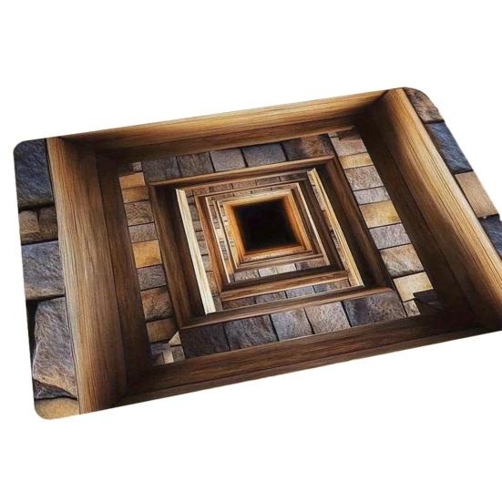 3D Optische Täuschung Fußmatte Rutschfest Vision Teppich mit Atemberaubendem 3D Visuellen Effekt Design Teppich für Wohnzimmer Schlafzimmer Flur Pflegeleichter Teppich