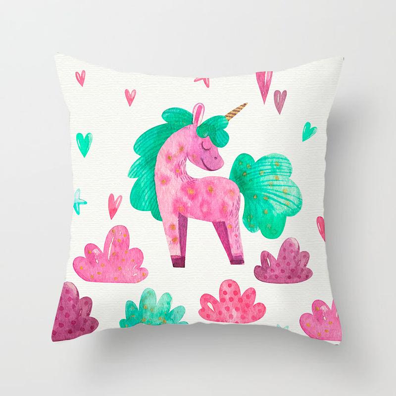 Home Decor Unicorn Themed Cute Patterns for Cozy Decor Pattern Cushion Cover Suitable for Sofa Bedroom Car Pillow Cover