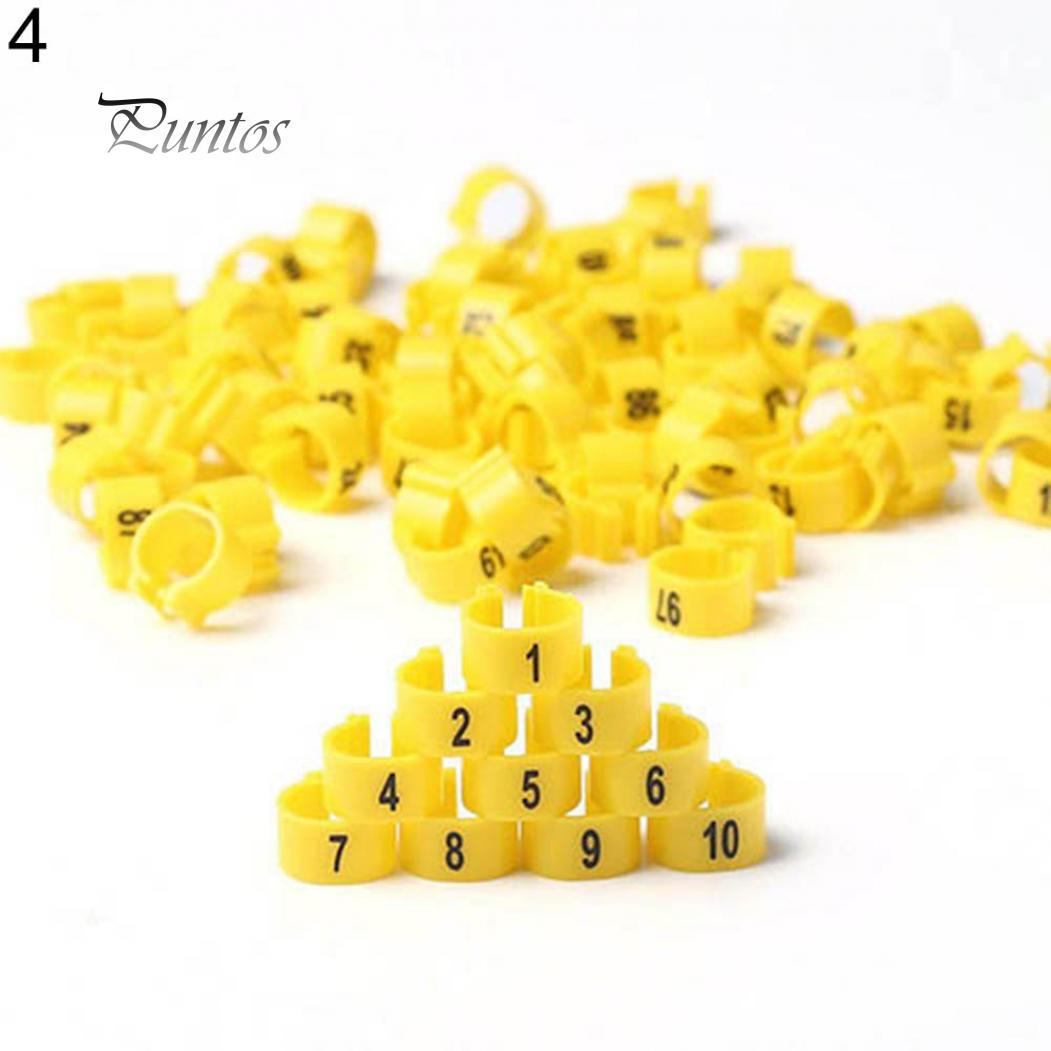 

Кольца для ног птиц 100 штук жёлтый