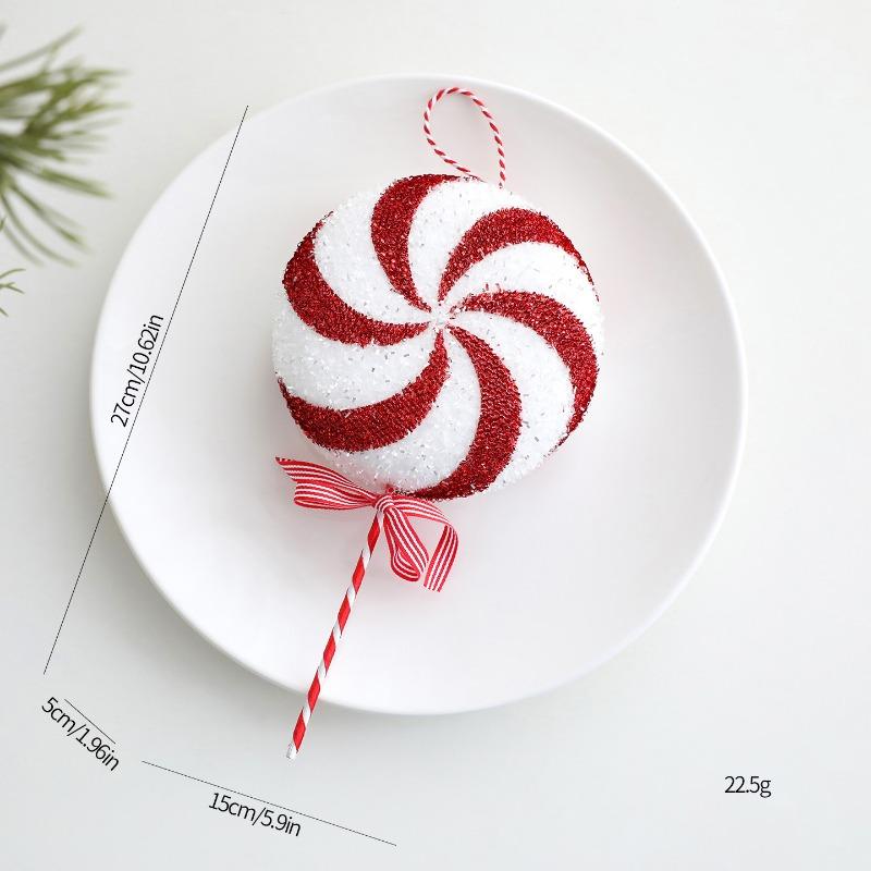 1Pieces Christmas Tree Picks Candy and Lollipop Pick Striped Xmas Decorations Candy Tree Topper for Xmas Craft Party Decor