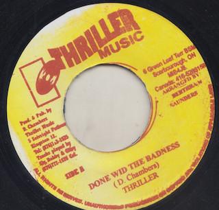 

7inch Record THRILLER Done Wid The Badness NONE Thriller Music Jamaica Reggae Ska Dub Used