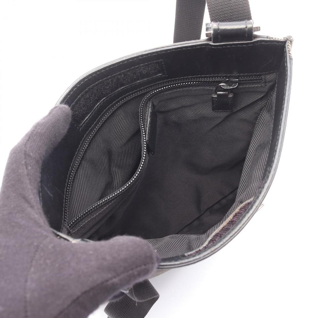 Used GUCCI GG denim Shoulder Bag 27639 denim leather Black Used Women