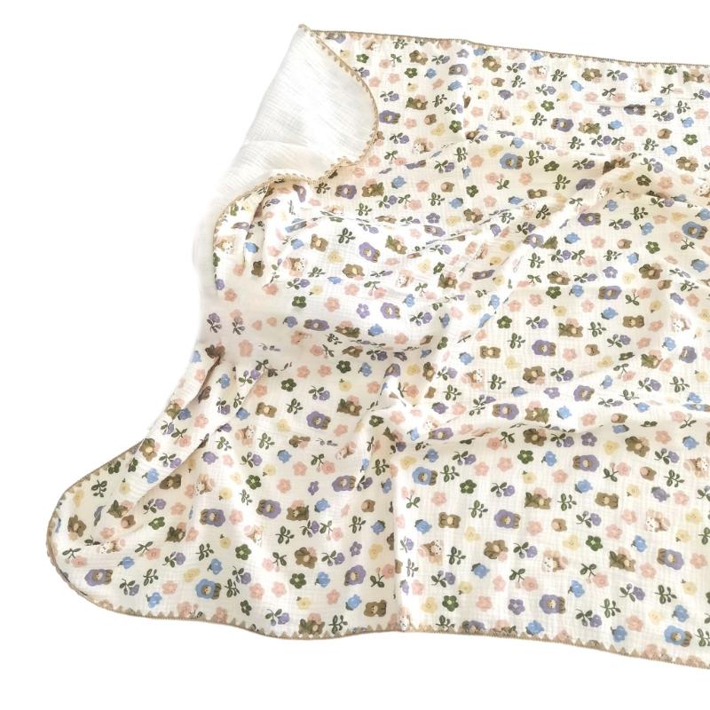 Upgraded Muslin Swaddle Blanket 4-layer Receiving Blanket Swaddle- Wrap for Boys & Girls Baby Essential Birthday Wrap