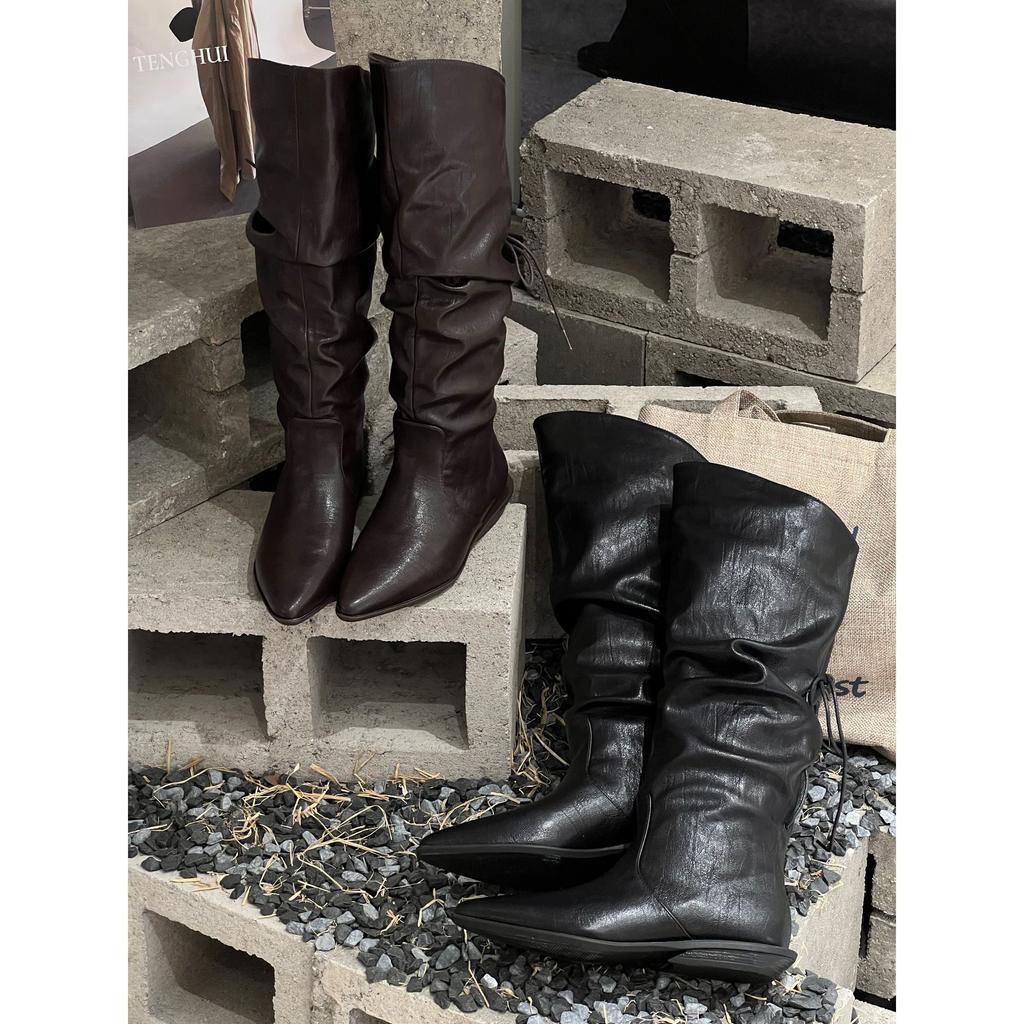 Small pointed high heel boots fashion women's new thin heel high boots fashion leather boots women's boots