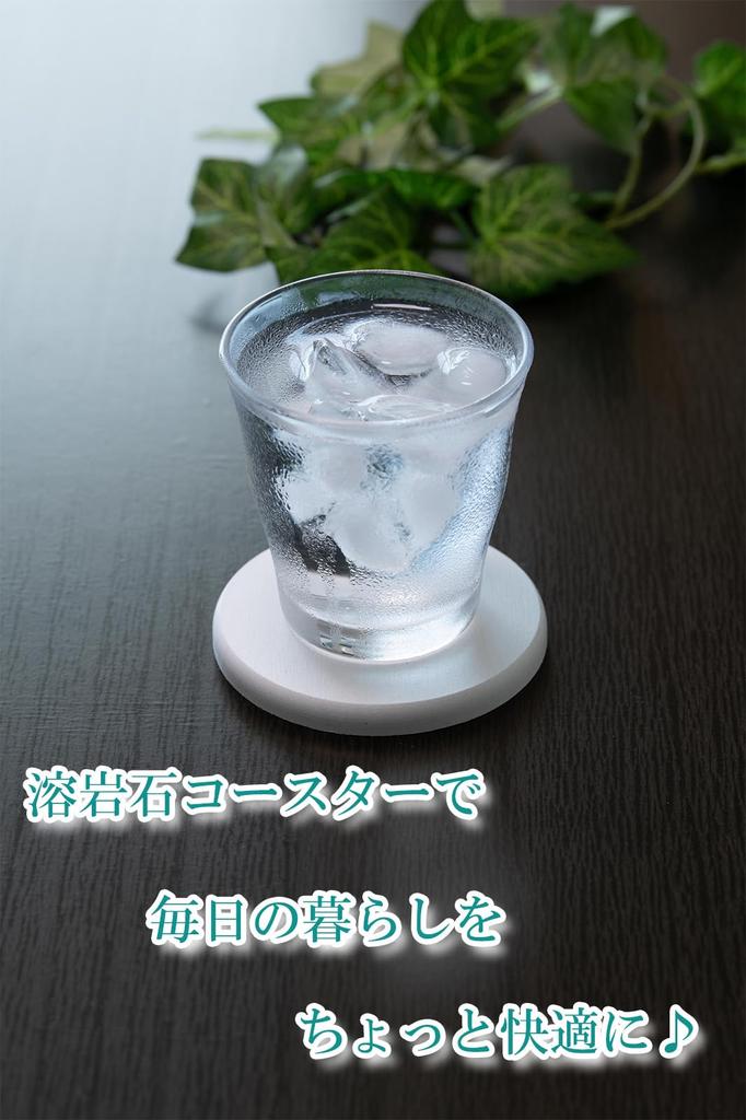 Lava Life Lava Stone Coasters, Absorbent and Quick-Drying, Better Than Diatomaceous Earth (White, Round)