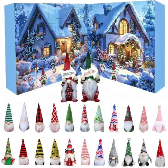 Gnomes Christmas Countdown Calendars 2025, 24 Days Christmas Countdown Calendar with 24pcs Collectible Christmas Figures Gnome, Surprise Gnome