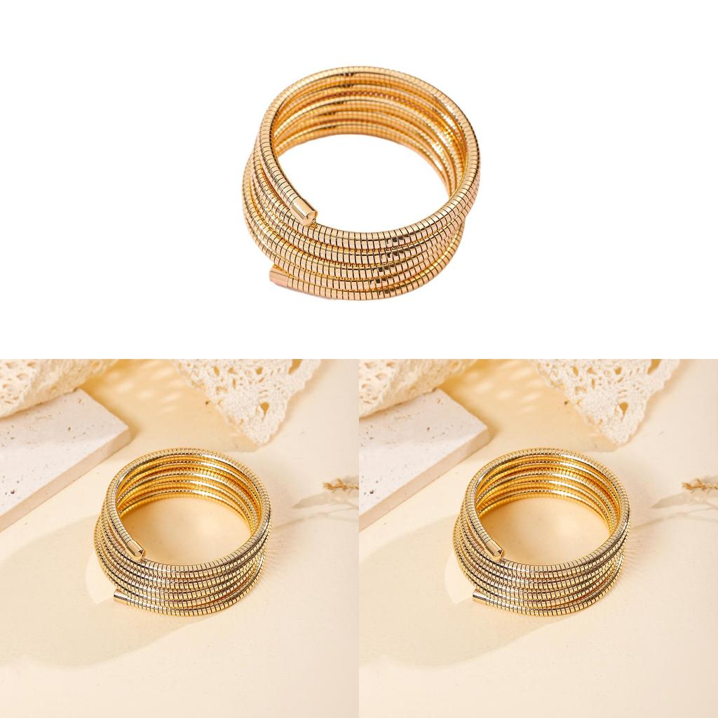 Minimalist Zinc Alloy Multilayer Bracelets With Geometric Circles For Women