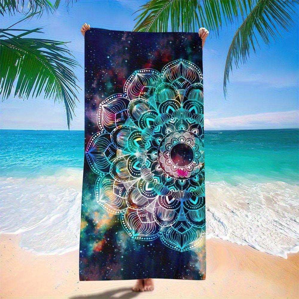 1pc Fantasy Mandala Beach Towel, Adds Unique Charm to Beach Vacations, Quick-Dry Soft, Super Absorbent, Microfiber, Bath Towel