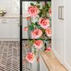 Watercolor Romantic Rose Balcony Glass Window Home Beautification and Decoration Static Window Stickers
