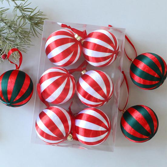 Yousheng 6Pcs 8cm Christmas Ball Ornaments Plastic Hanging Decor for Tree Window Display & DIY Crafts Shatterproof Festive Decorations