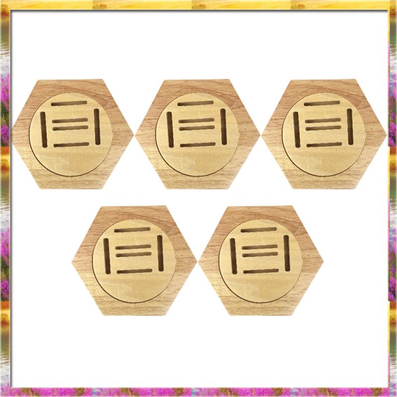 Aug. Simple Wooden Medal Rack 8PCS Hexagonal Wall Mount Decoration For Bedroom Living Room Storage