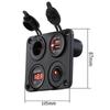 4 in 1 Panel 3.1A Dual USB Car Charger Power Outlet LED Voltmeter Cigarette Lighter Socket Toggle Switch for Truck Car Marine