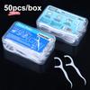 50Pcs Portable Disposable Dental Floss Picks High-Tension Toothpicks In Box Oral Care Dental Sticks for Daily Cleaning