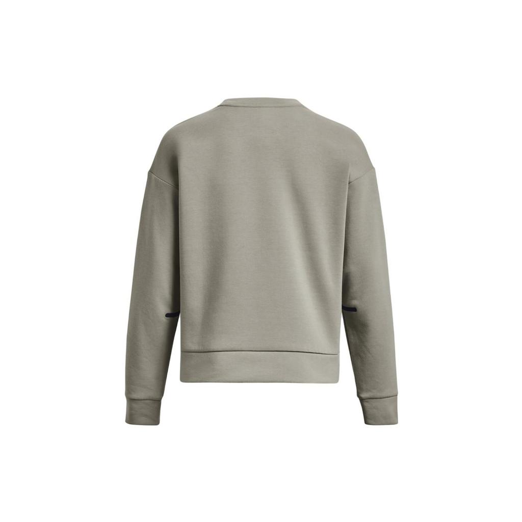 Under Armour Solid Color Crew Neck Long Sleeve Pullover Sweatshirt Women Sweatshirt Green 1379835-504