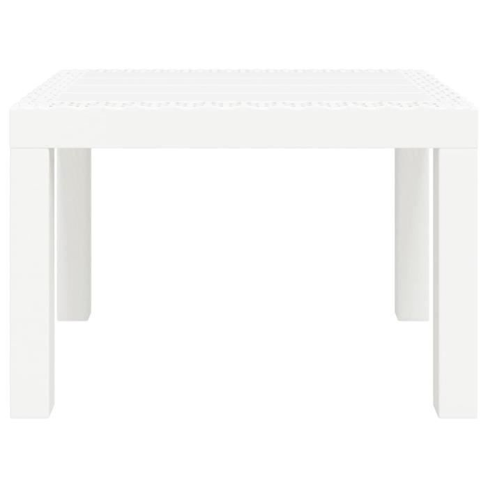 VidaXL Table de jardin blanc 59x47x40 cm PP 364728