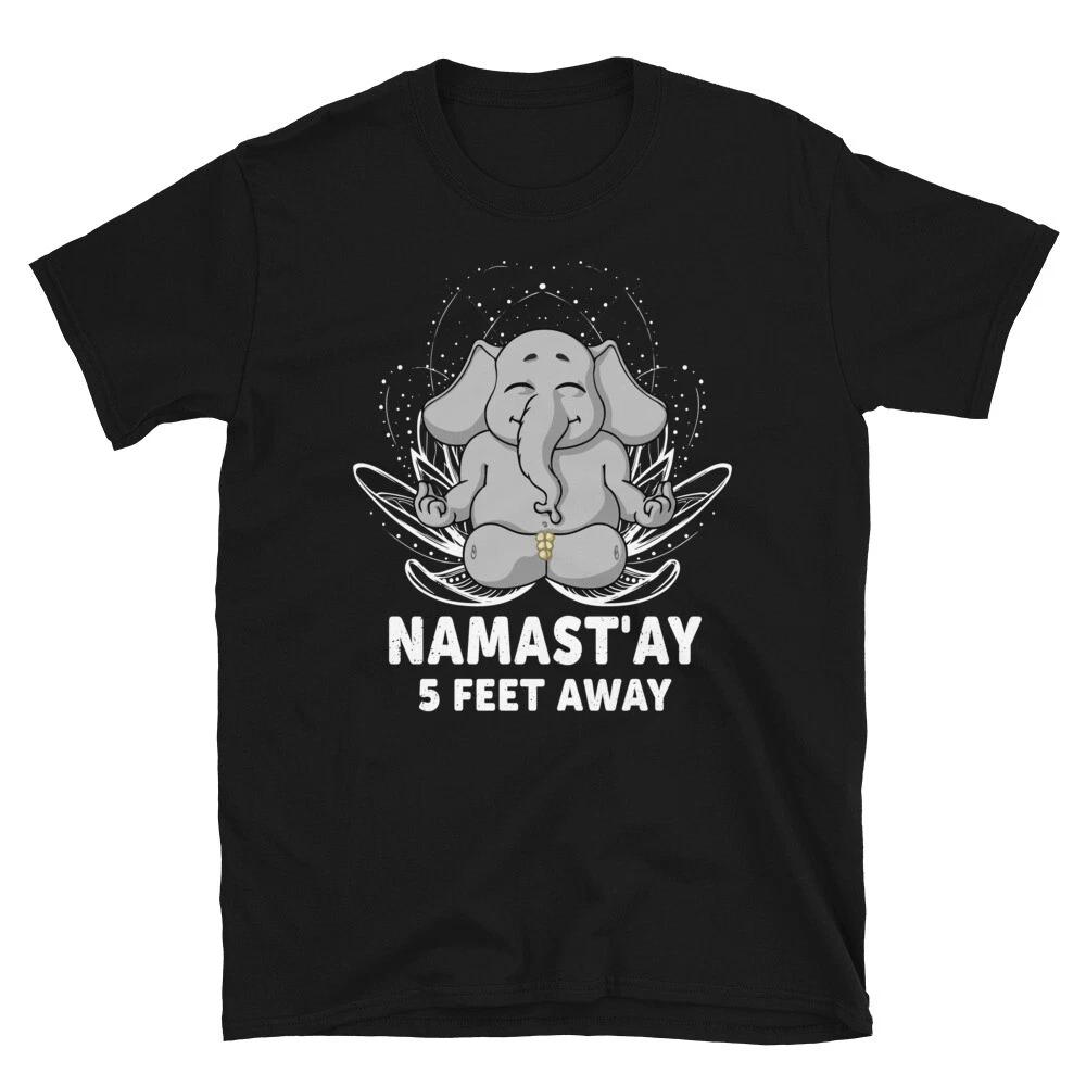 Yoga Elephant 4 Feet Away Funny YOGA Peace Summer Namaste T-Shirt S