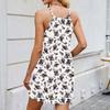 Women's Fashionable Round Neck Printed Camisole Casual Sleeveless Vest Dress