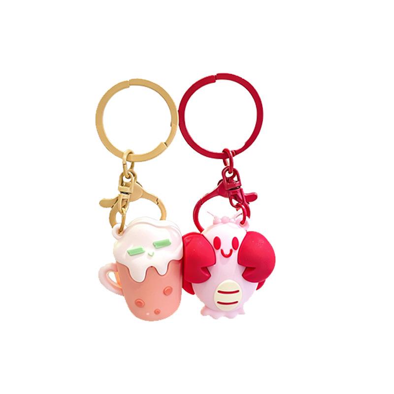 Cartoon Magnetic Beer & Crayfish Keychain: Creative Gift for Bars & Restaurants