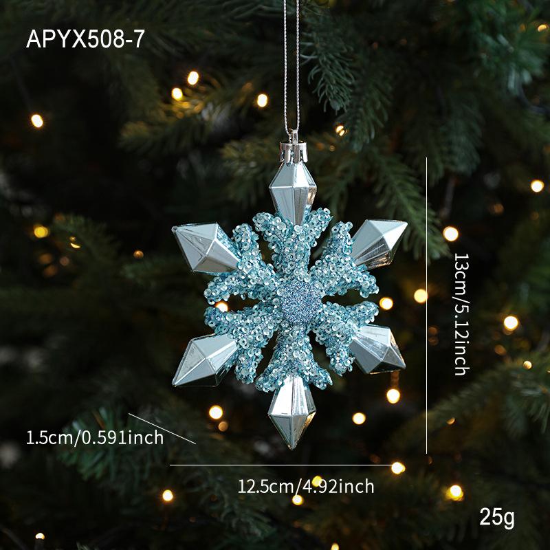New Year Christmas Decorations Blue Plastic Pendant Christmas Tree Window Decoration Cartoon Decoration Scene Arrangement