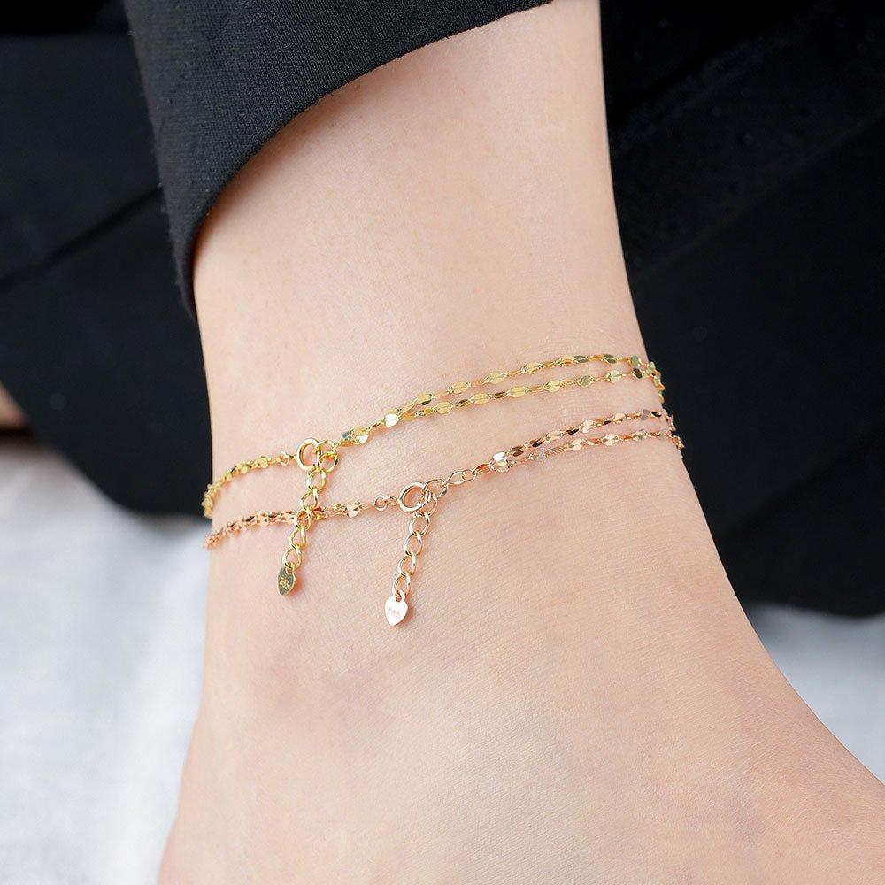 14K Gold Bracelet, 2-Row Chain
