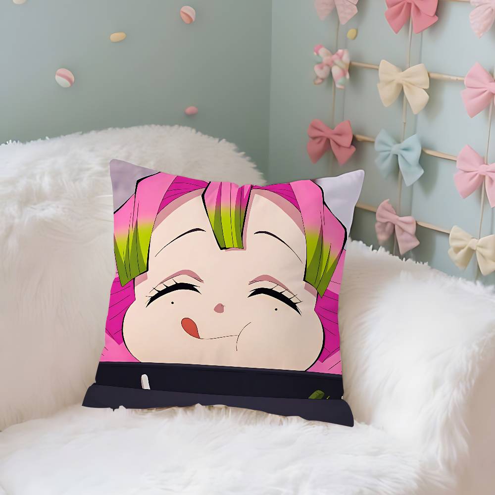 

Cute KKanrojiMitsuri Case Plush Fabric Soft Pillowcase Double Sided Print Cushion Cover Household Gifts 40X40cm
