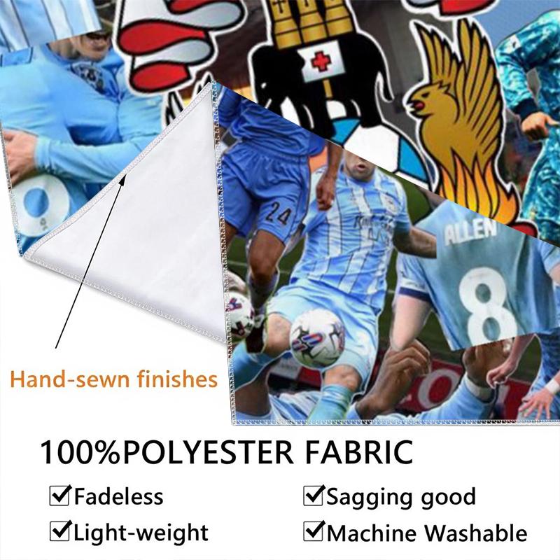 Coventry City FC Wall Tapestry Aesthetic Wall Hanging Printed Fabric Blanket Decorative Tapestries for Bedroom Living Room Home Decor