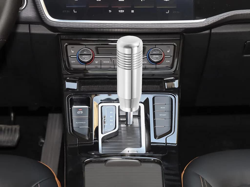 Lunsom 85mm Car Shift Knob Metal Short Shift Knob Aluminum Alloy for Auto and Manual Car (Silver)