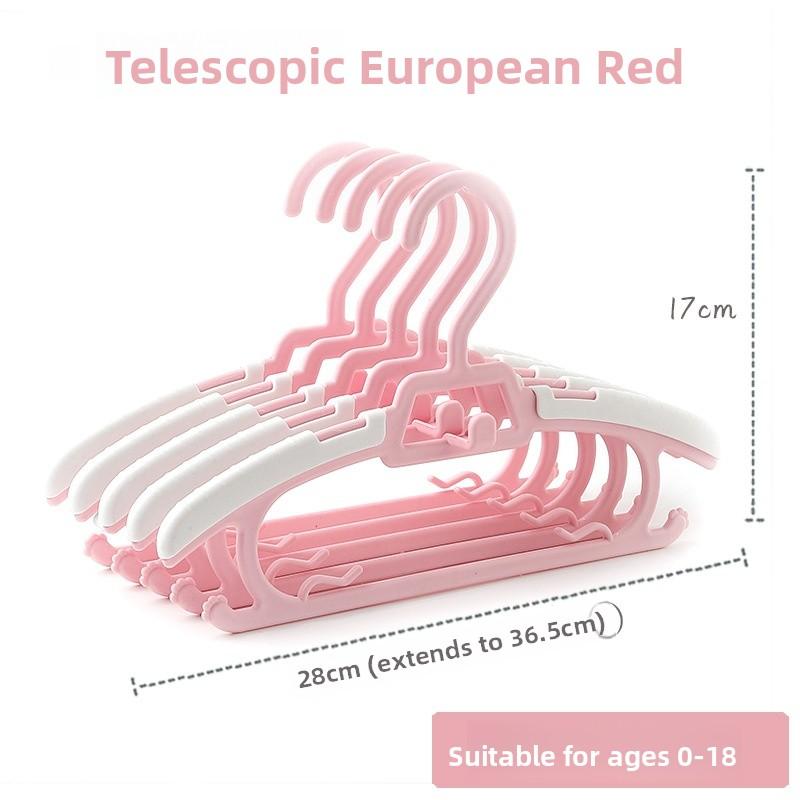 New Multi-Functional Children's Plastic Clothes Hanger Anti-Slip Seamless Baby Home Use Retractable Storage Clothes Hanger
