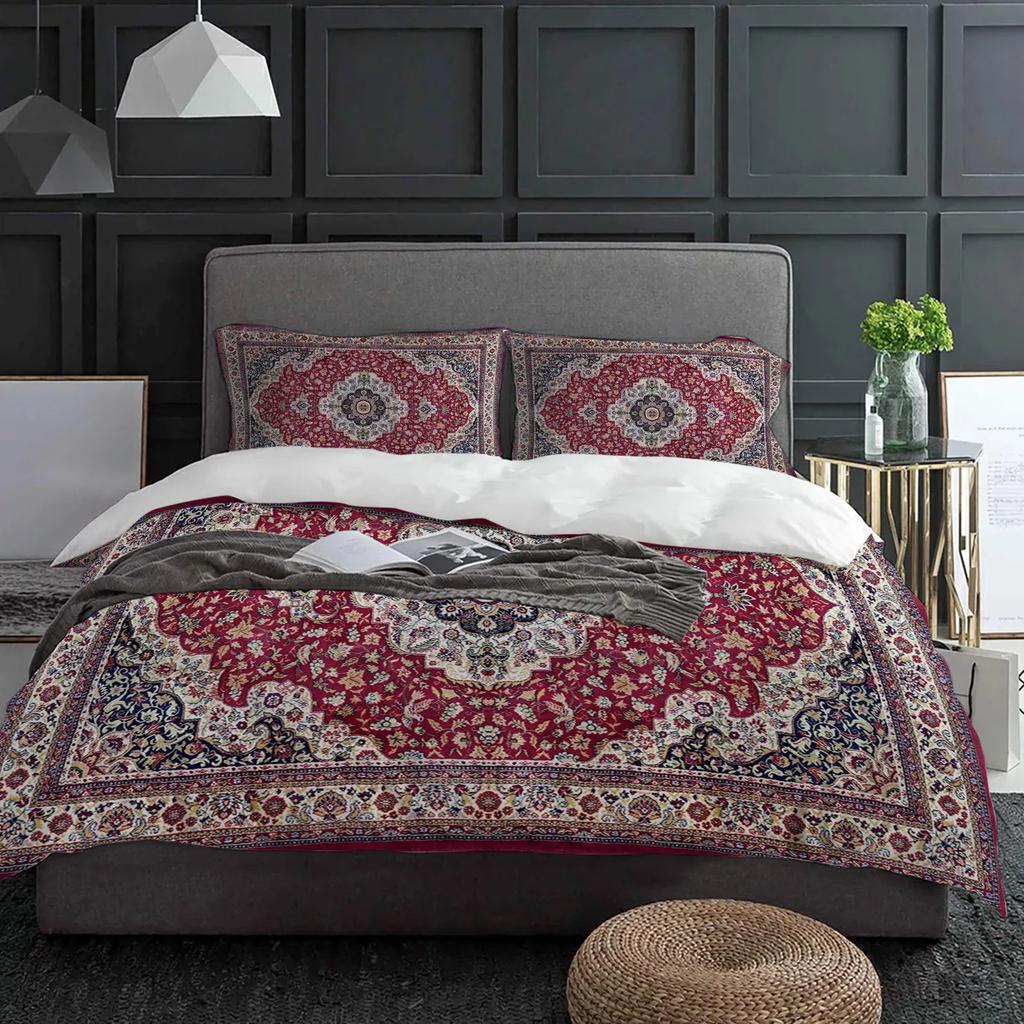 Vintage Flower Indian Bohemia Duvet Cover With Pillow Case Custom Comforter 3pcs Bedding Set Quilt Cover Double Bed Home Textile