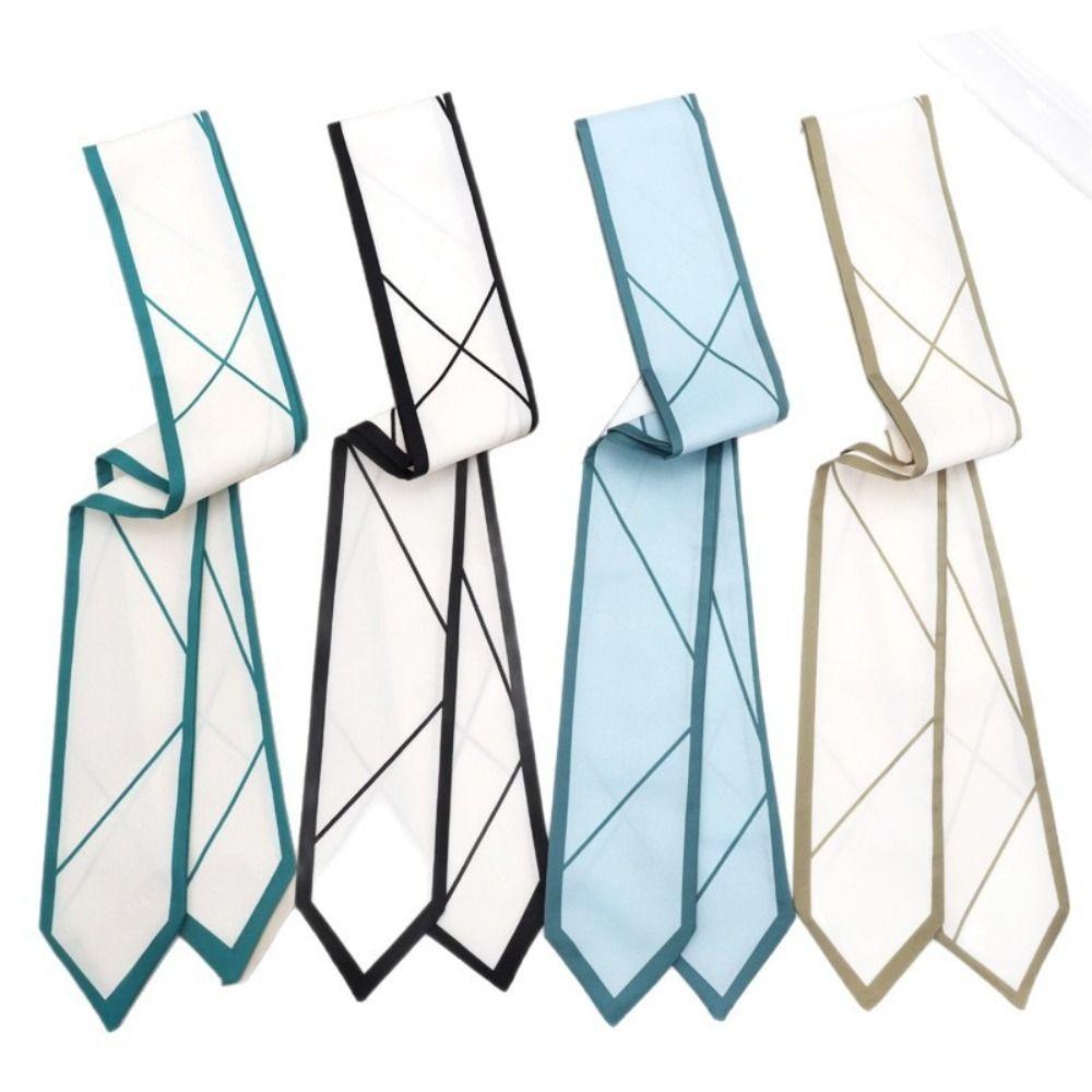 Printing Decorative Ribbon Skinny Silk Small Scarf Lady Tie Hair Scarf Headband