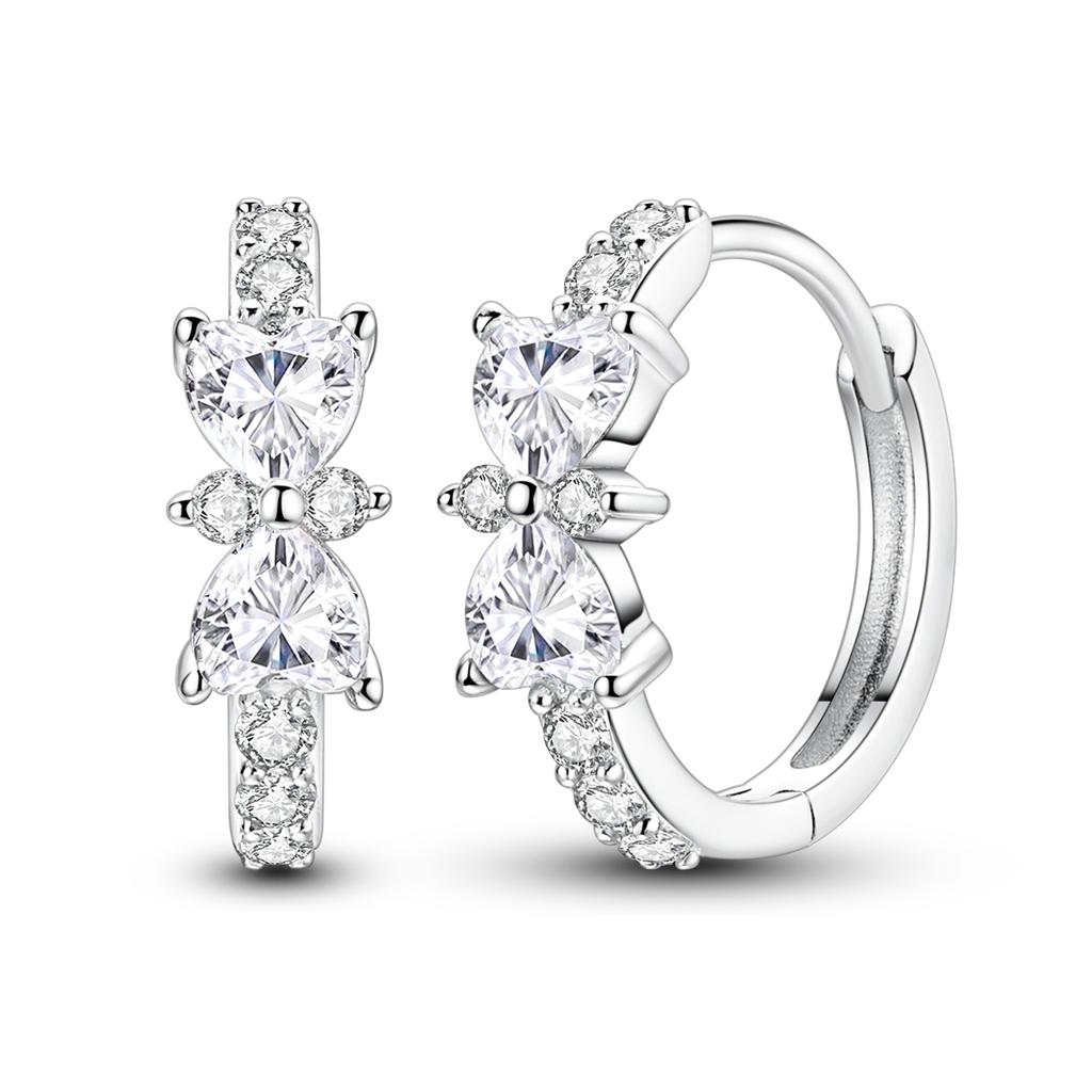 Woman Earring 925 Silver Original Eardrop Hoop Earring Sunflower Bee Bow Fashion Jewelry