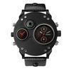 Oulm Quartz Watch Compass Men'S Watch, Watch Dual Time Zone Men'S Watch Large Dial